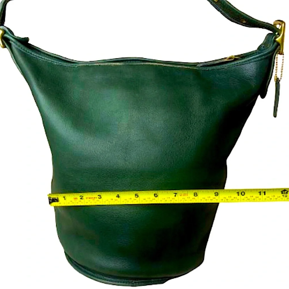 COACH Bottle Green Glove Tanned Leather Duffle Sac XL Bucket Bag 9085 USA COA